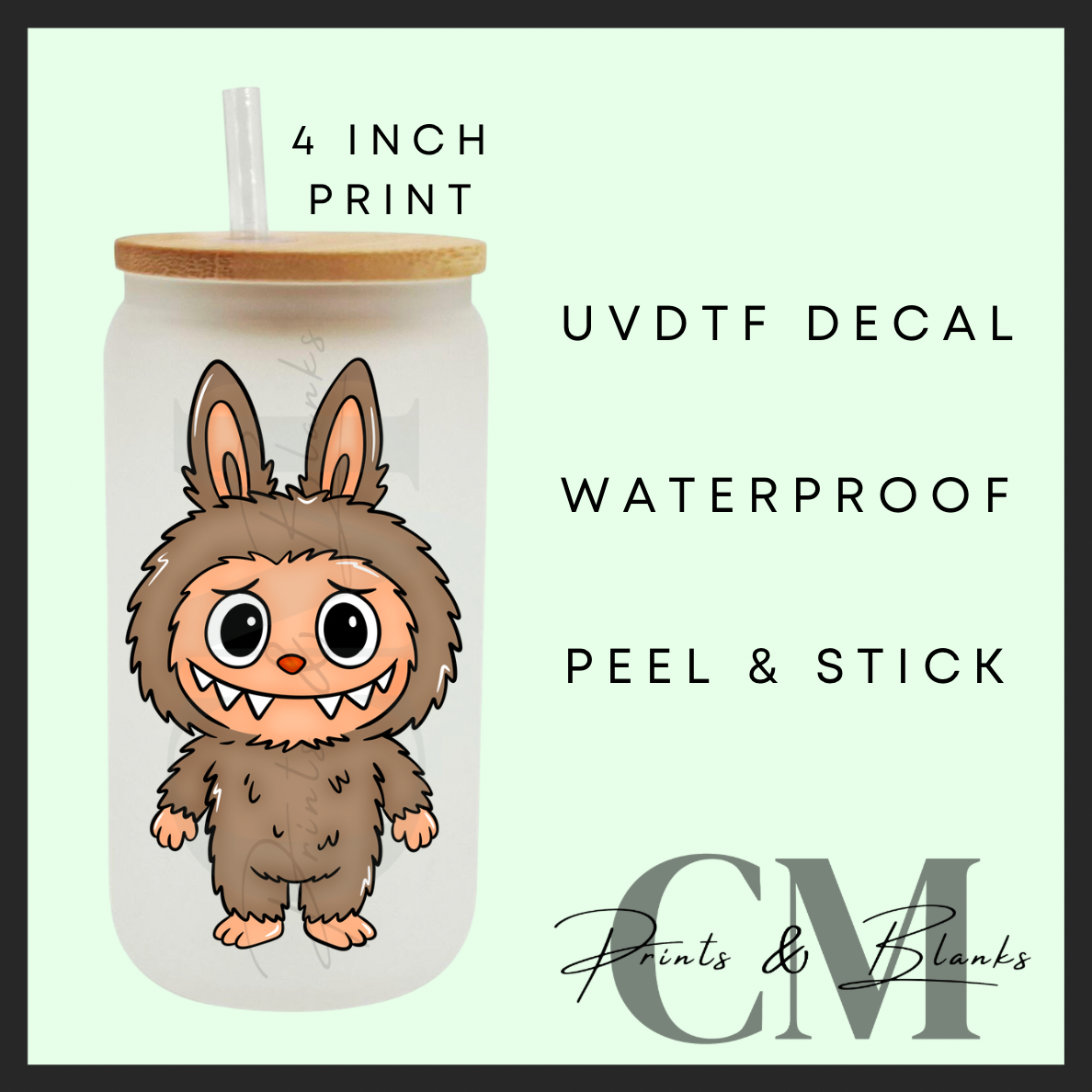 Monsters uvdtf single decal (4”, 10cm)