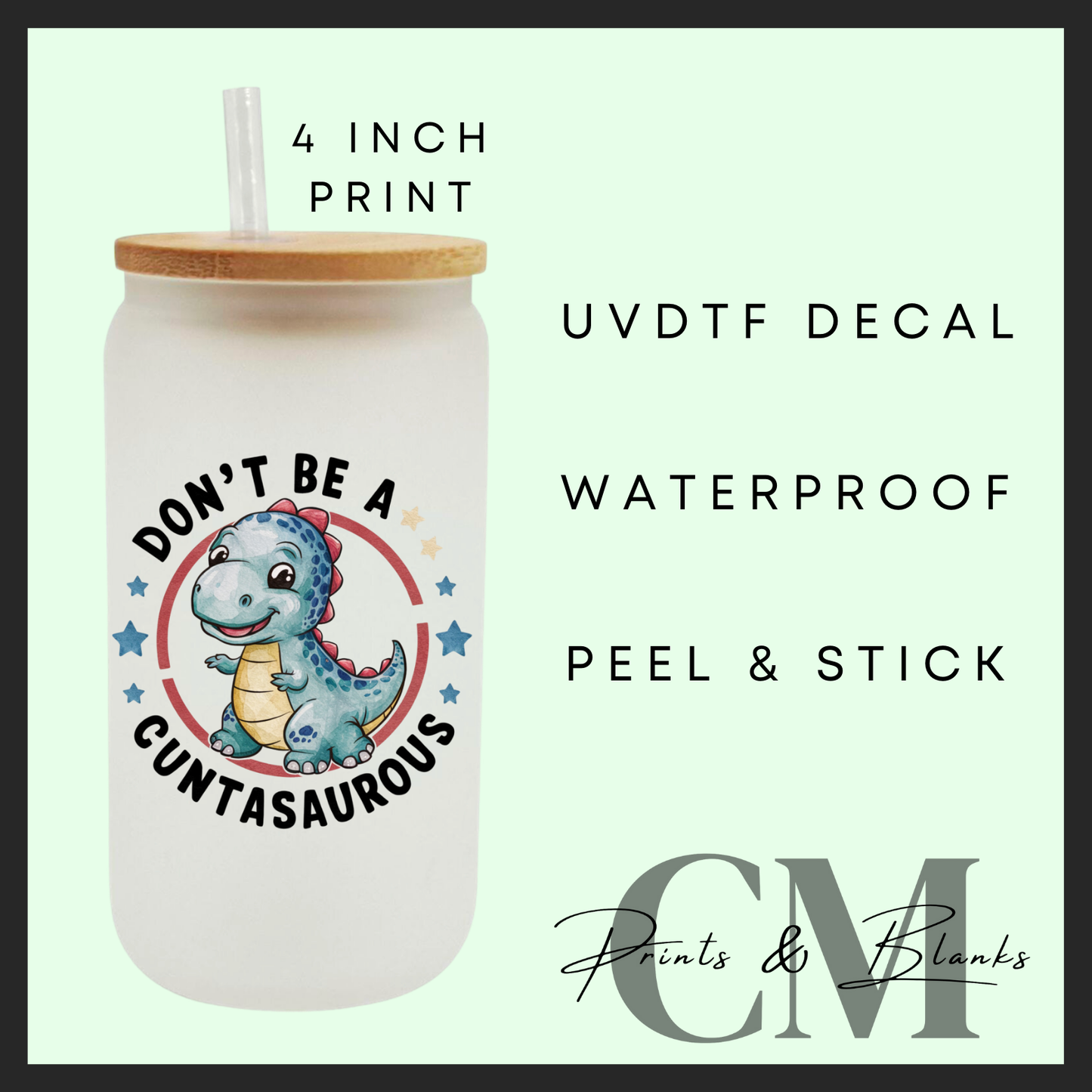 Adult quote designs Uvdtf single decals (4”, 10cm)
