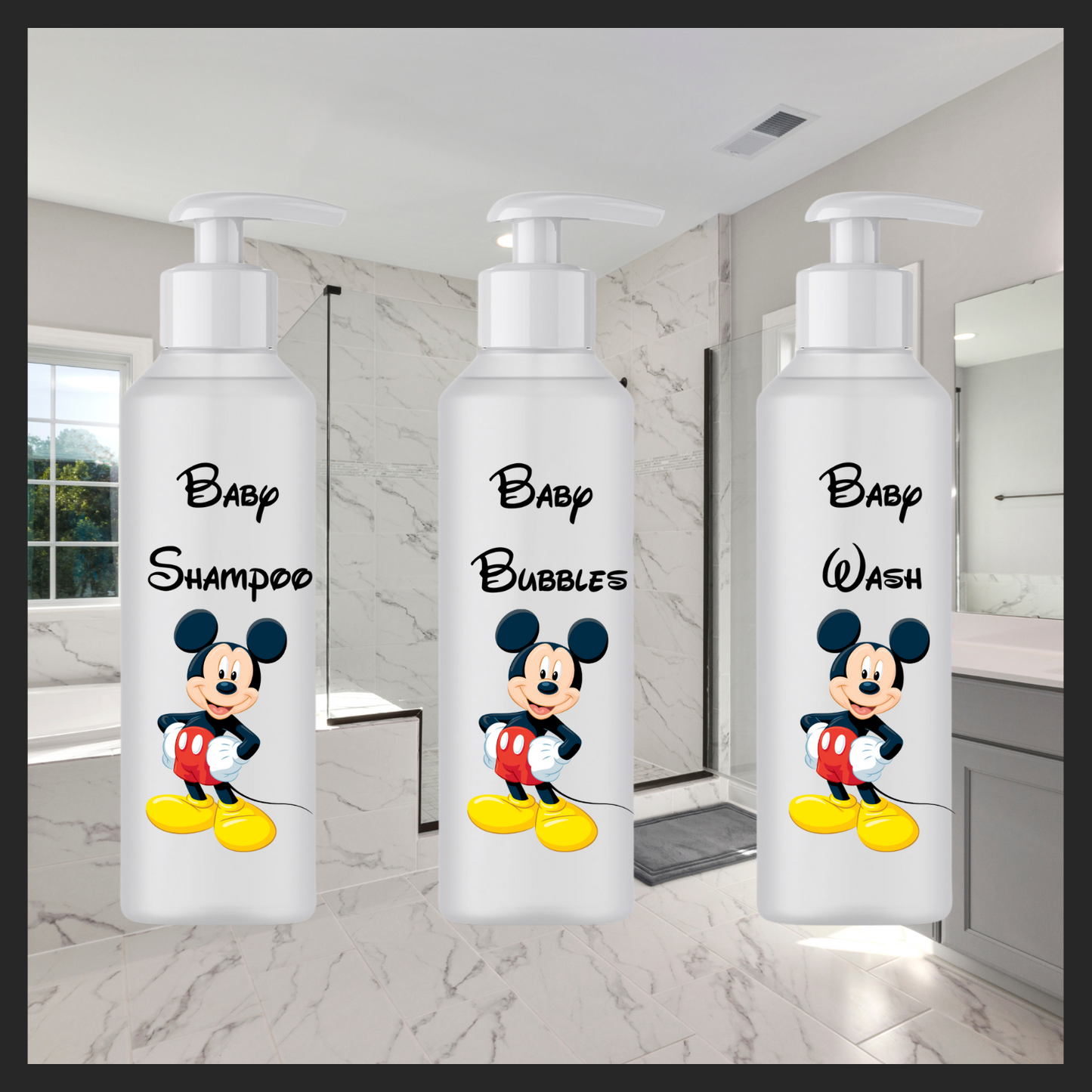 Baby bath bottles Uvdtf single decals (pack of 3) (5.4” / 14cm height)