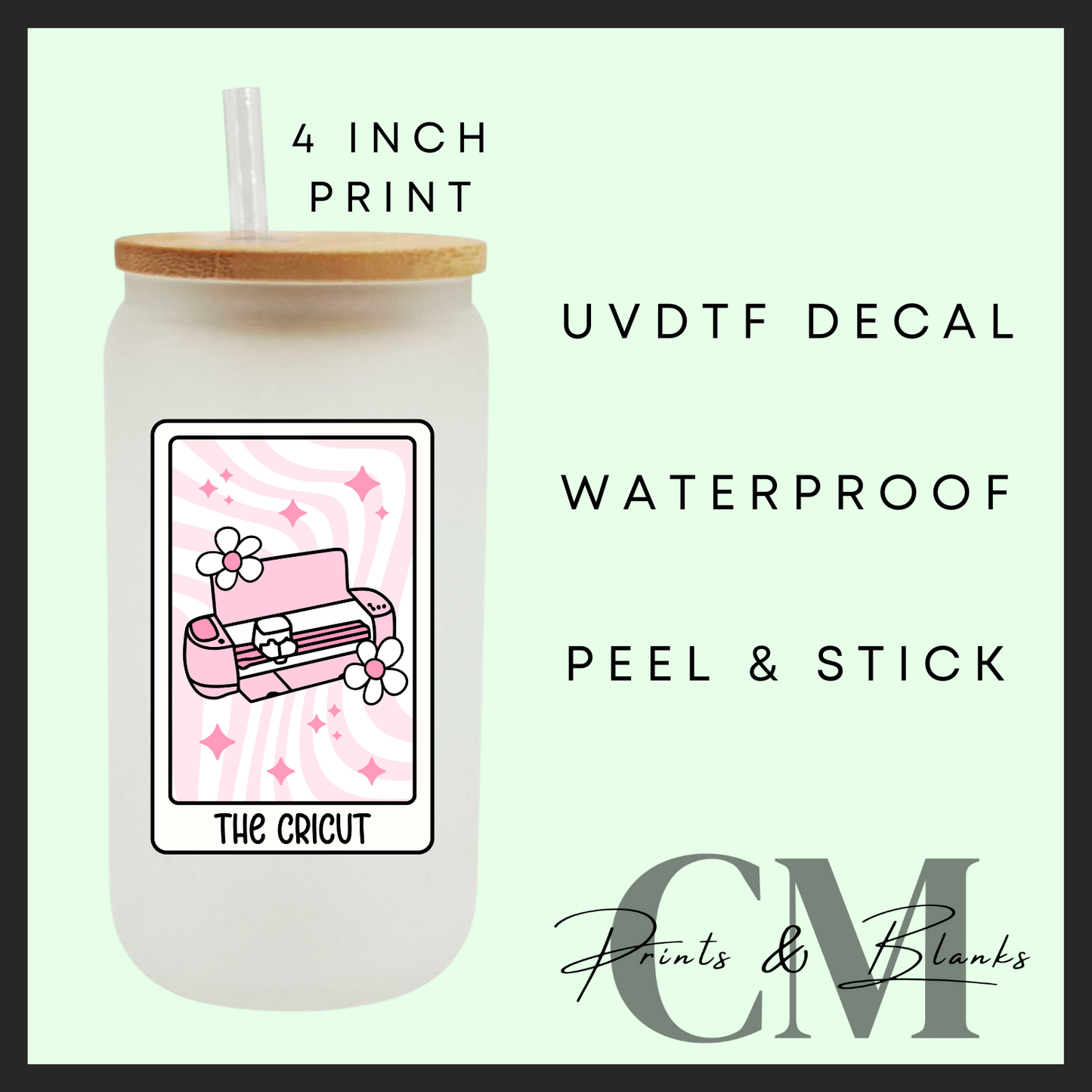 The cricut tarot style Uvdtf single decals (4”, 10cm)