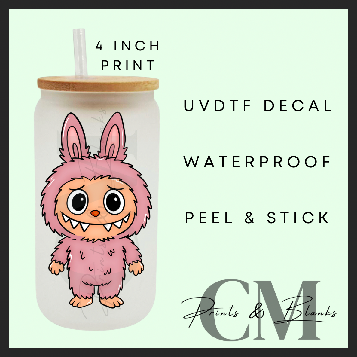 Monsters uvdtf single decal (4”, 10cm)