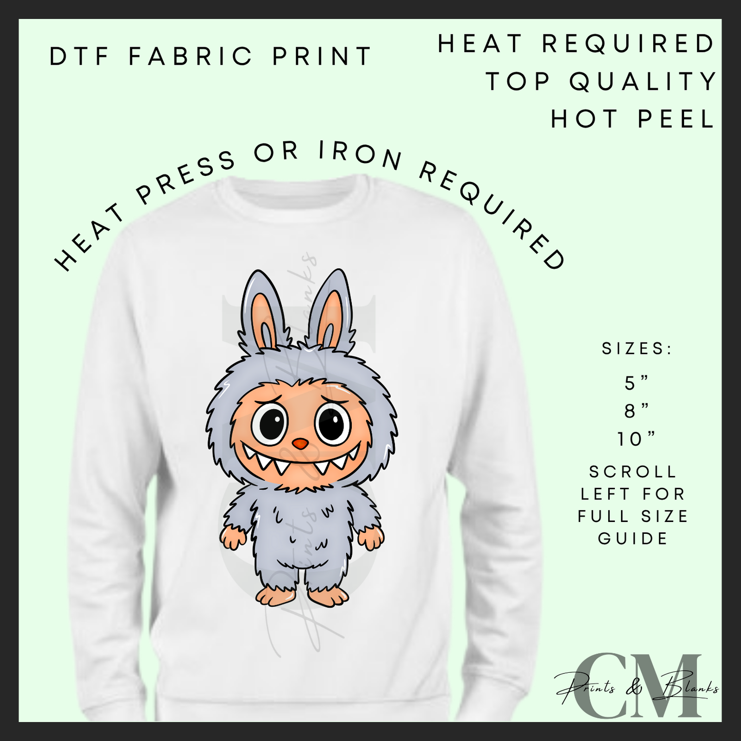 Monsters DTF transfers