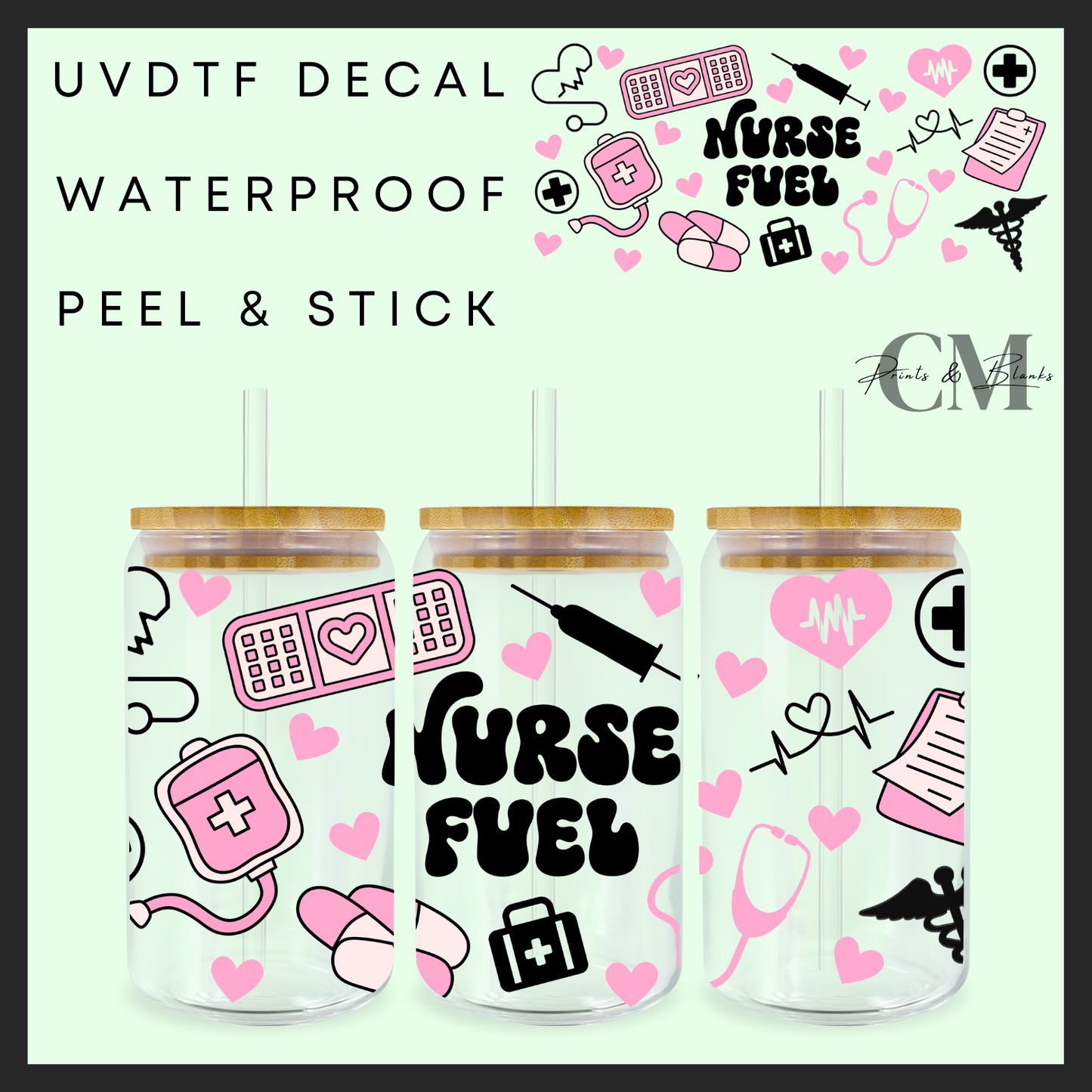 Nurse fuel 16oz uvdtf wrap