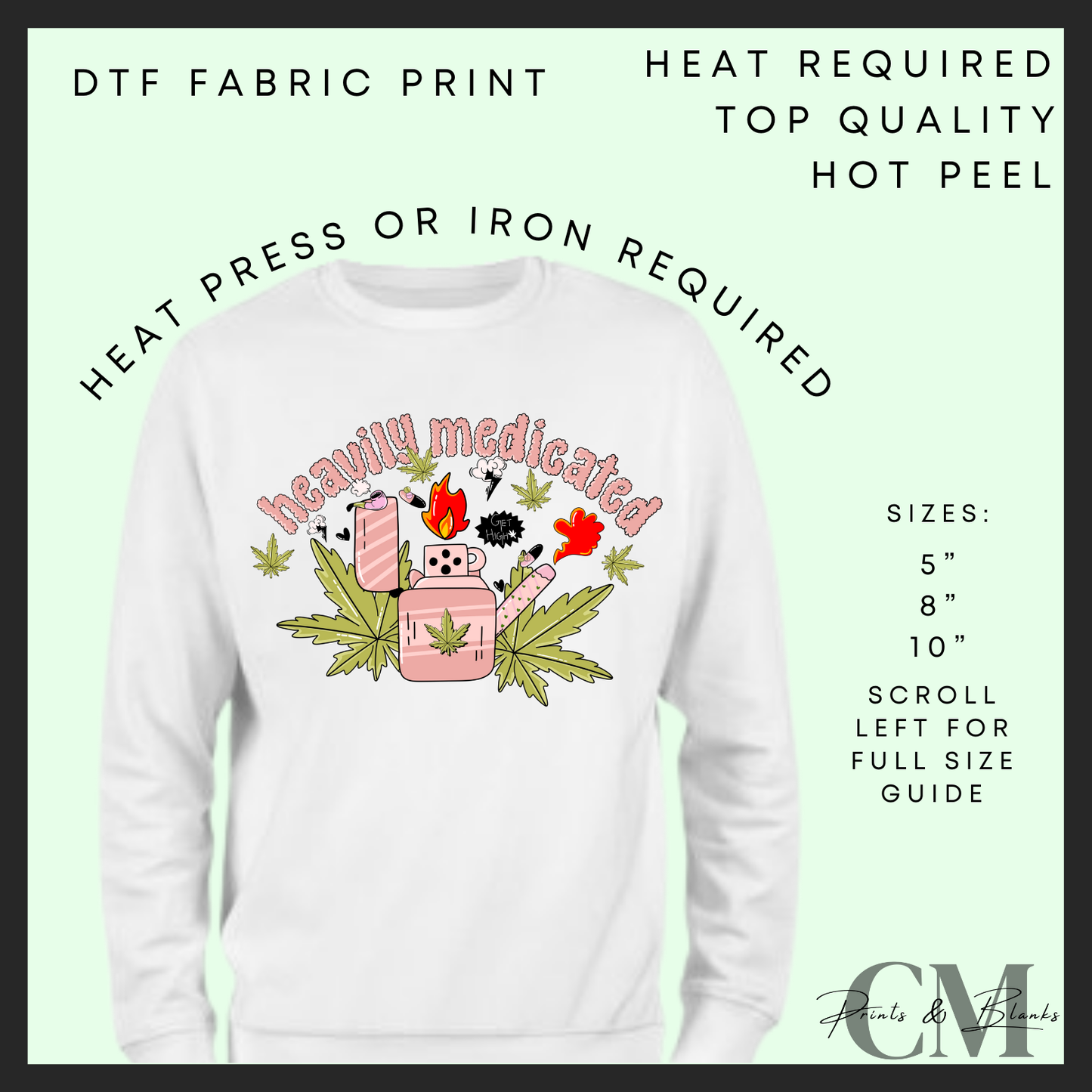 Heavily medicated DTF transfer