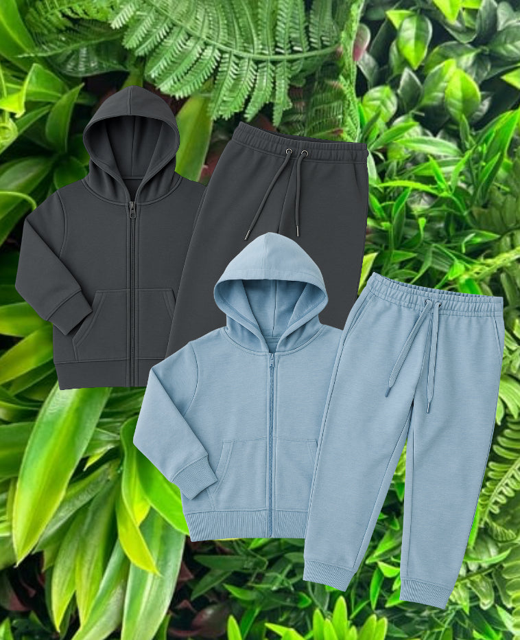 Luxury kids zip tracksuit sets