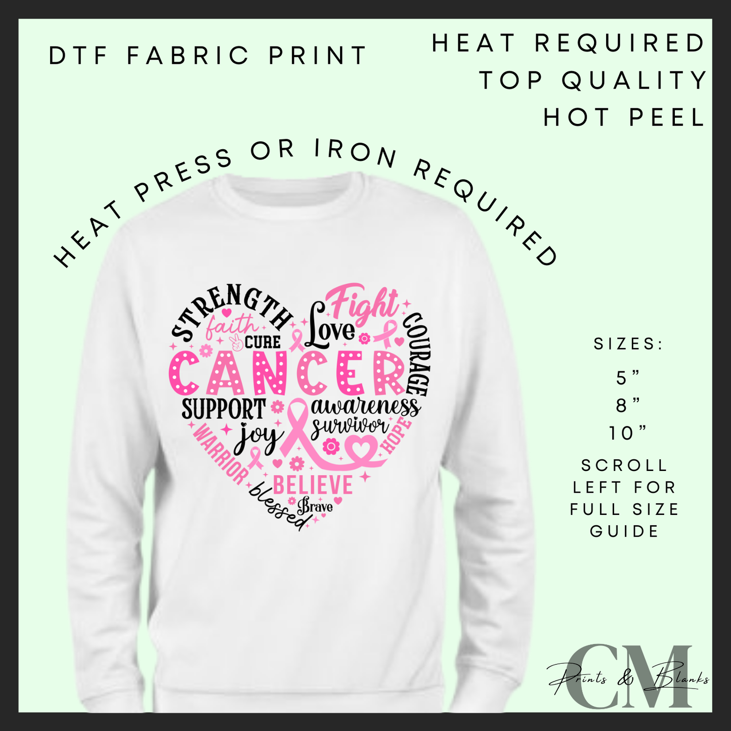 Breast cancer DTF transfer