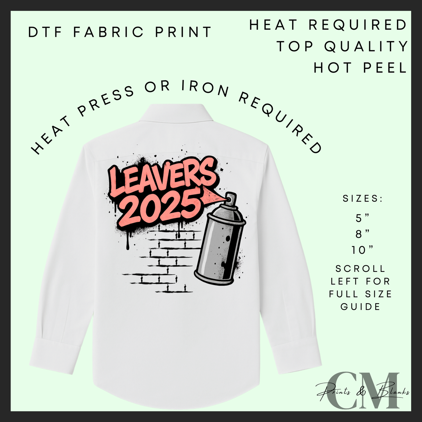 Light red graffiti 2025 leavers DTF transfer