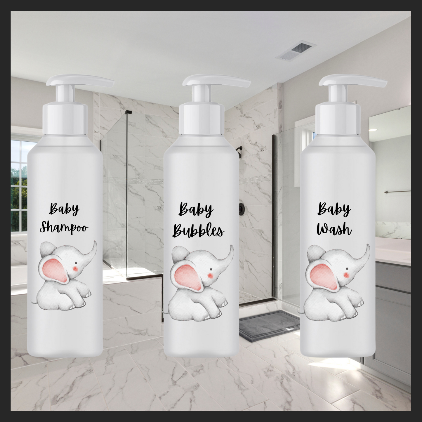 Baby bath bottles Uvdtf single decals (pack of 3) (5.4” / 14cm height)