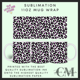 Leopard print pink 11oz sublimation mug wrap