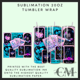 Blue Sublimation 20oz tumbler wrap