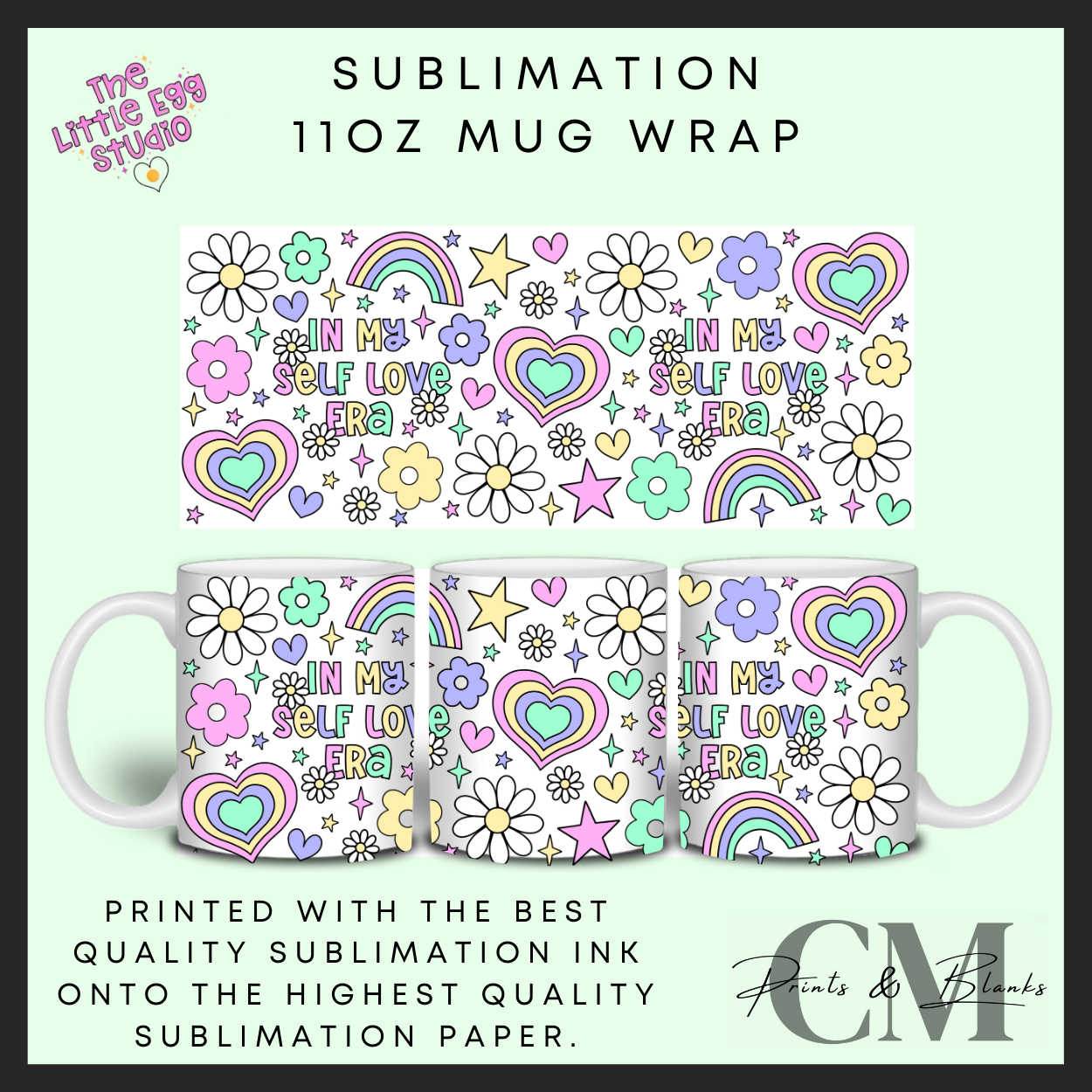 In my self love era 11oz sublimation mug wrap