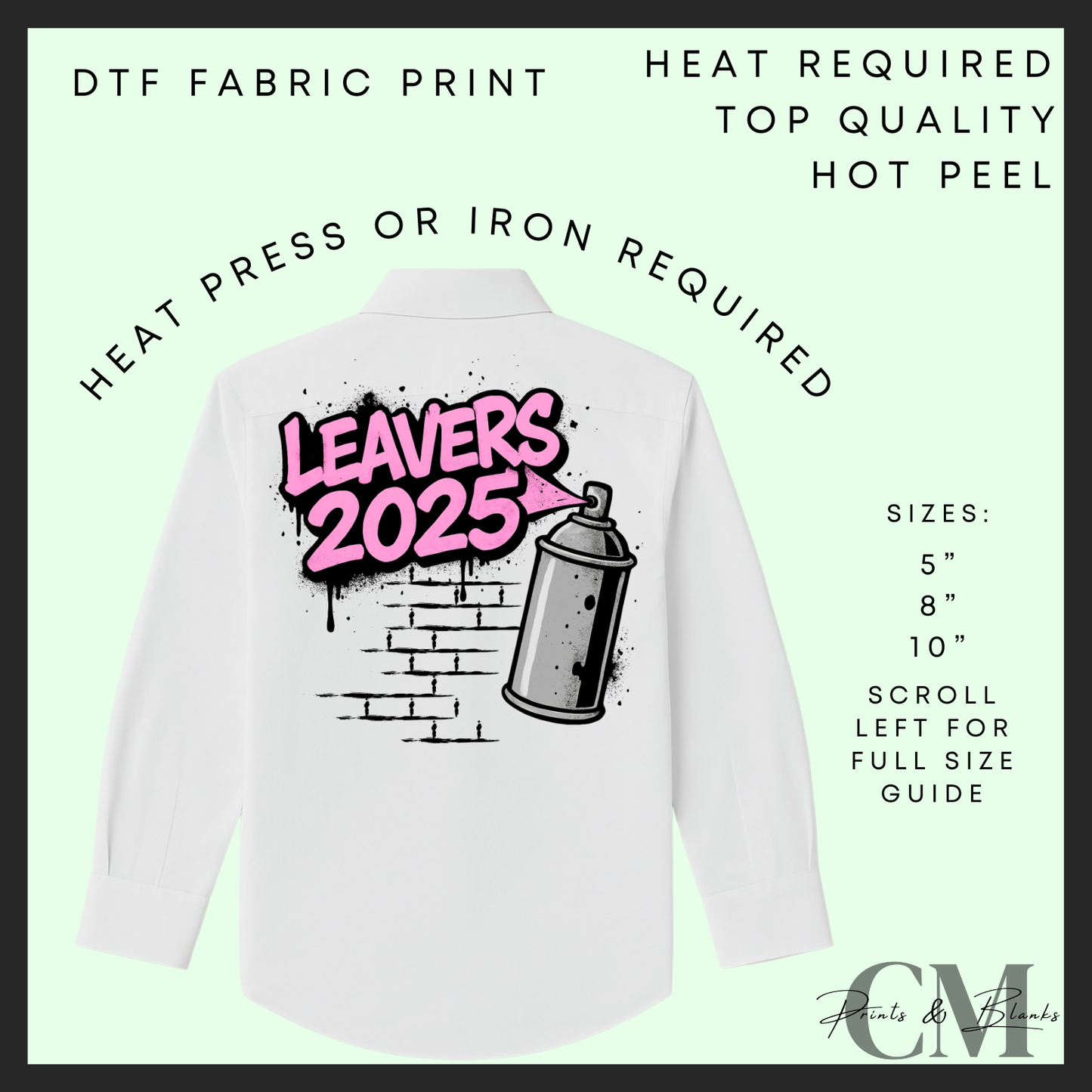 Pink graffiti 2025 leavers DTF transfer