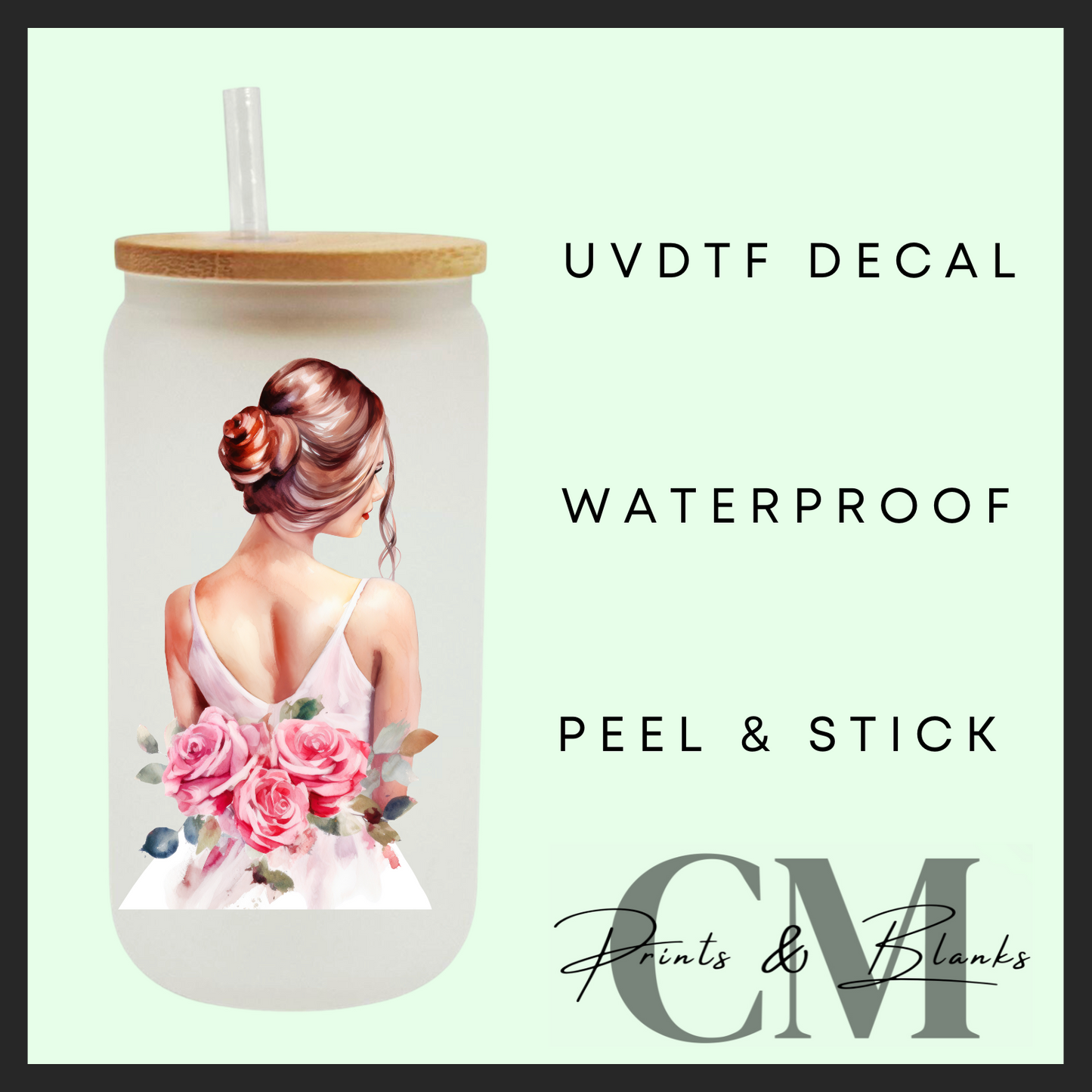 Wedding dress girls uvdtf single decal (4” / 10cm)