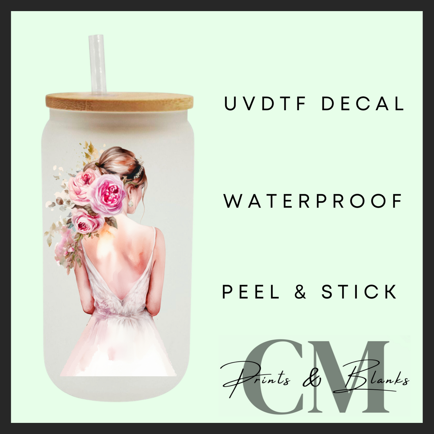 Wedding dress girls uvdtf single decal (4” / 10cm)