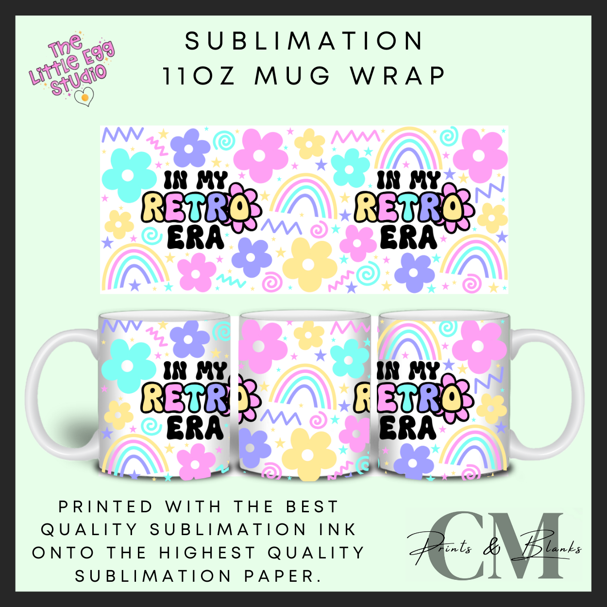 In my retro era 11oz sublimation mug wrap