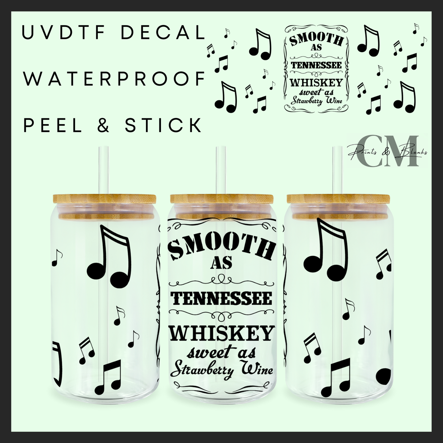 Smooth as Tennessee whiskey Uvdtf 16oz wrap