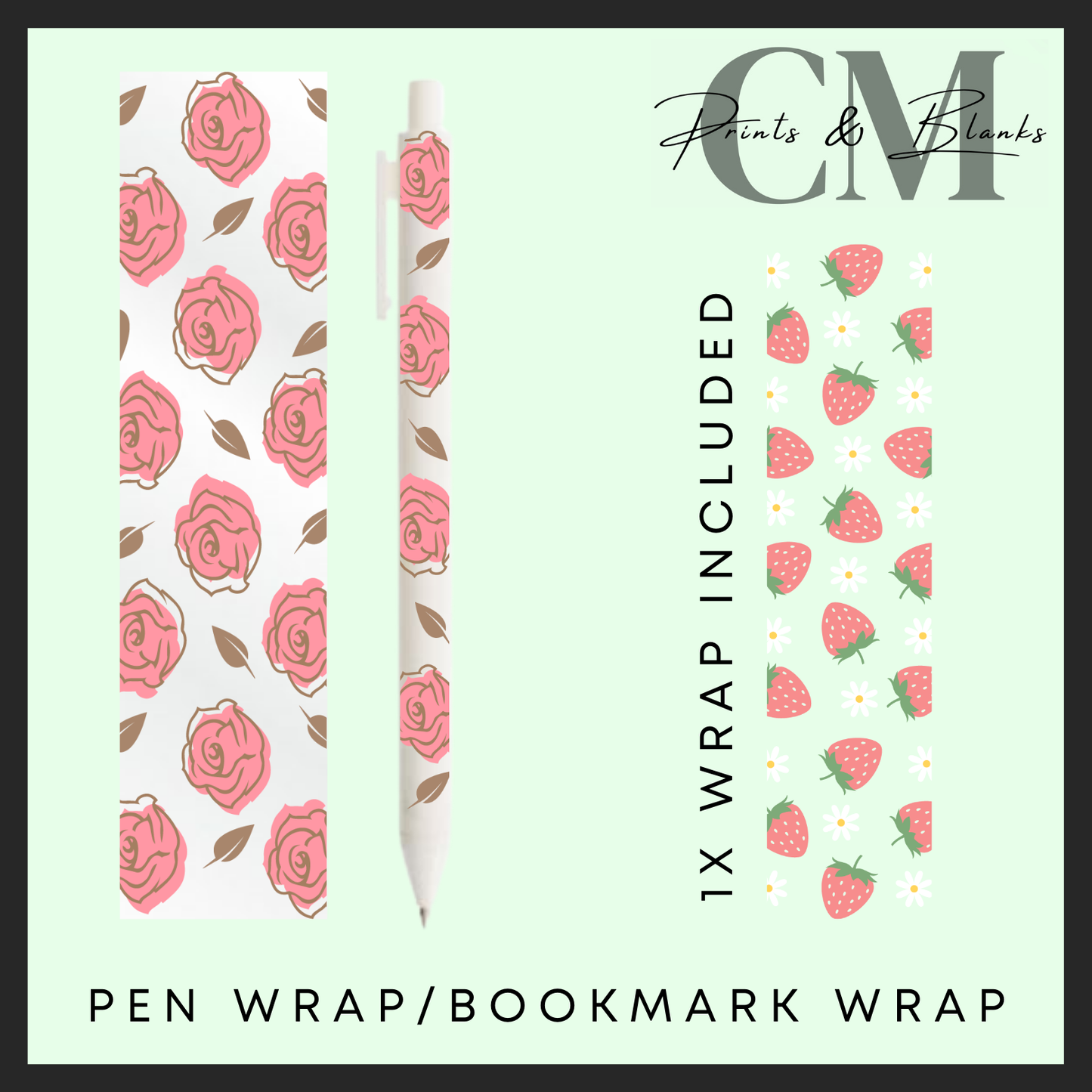 The plant collection bookmark & pen wrap Uvdtf decals
