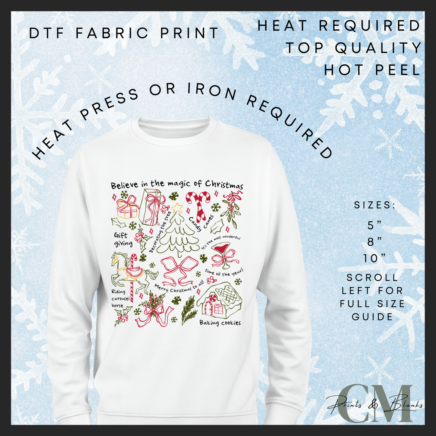 Believe in the magic of Christmas DTF transfer