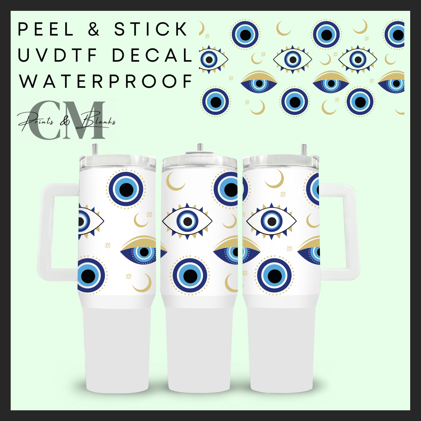 Blue evil eye 40oz uvdtf wrap