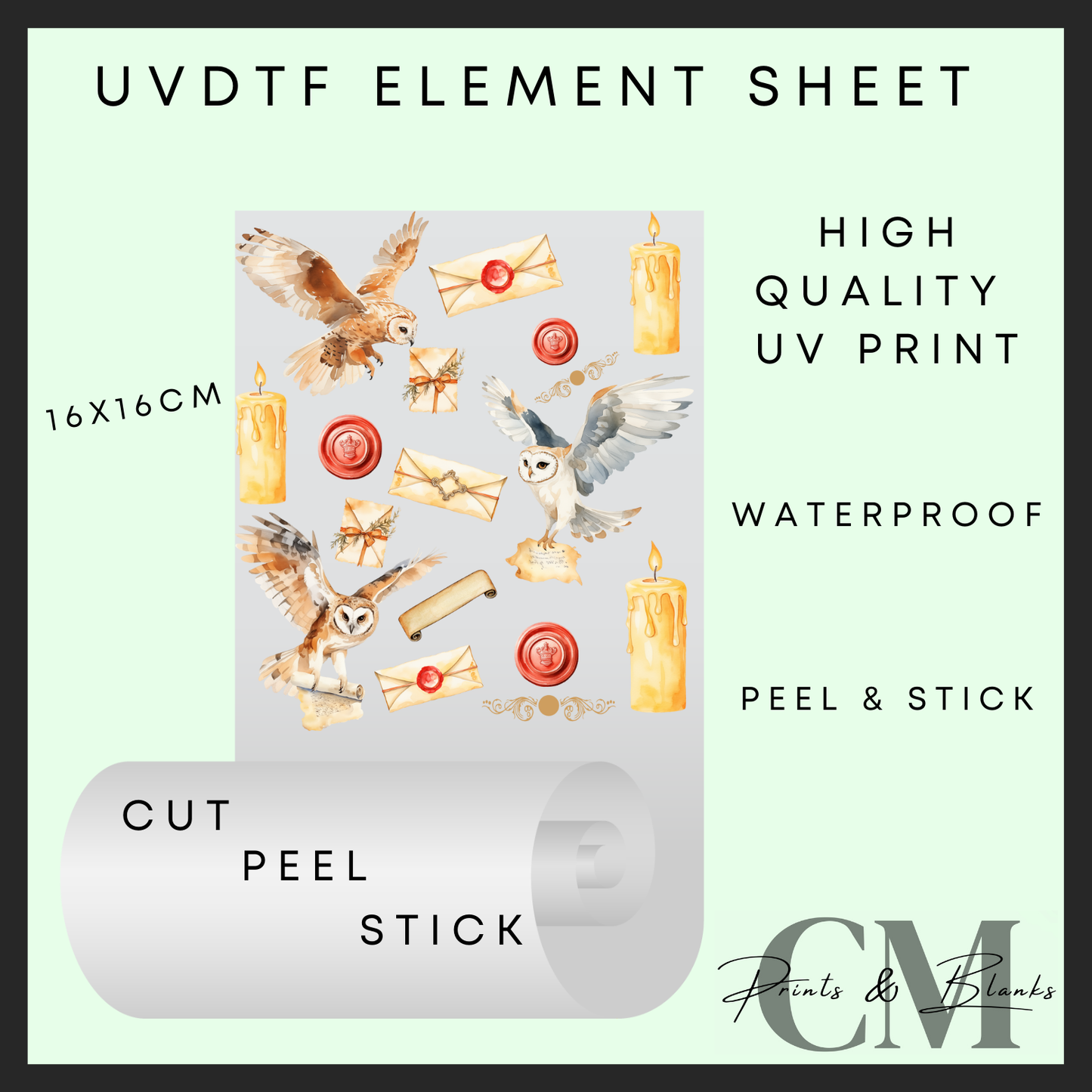 Messenger owls uvdtf element sheet