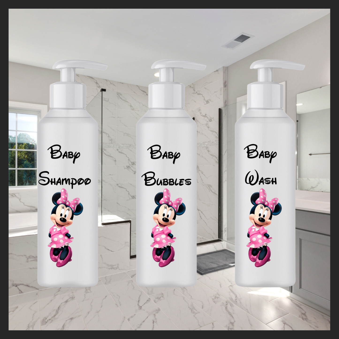 Baby bath bottles Uvdtf single decals (pack of 3) (5.4” / 14cm height)