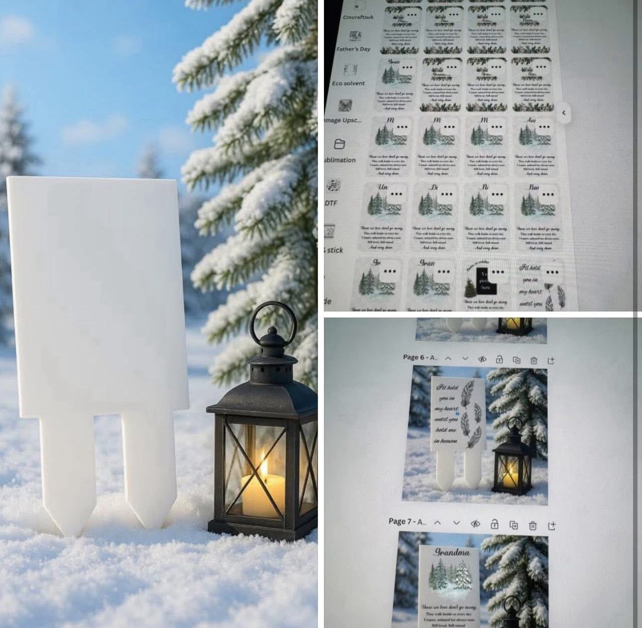 Grave marker bundle (5x markers 5x Uvdtf to match)