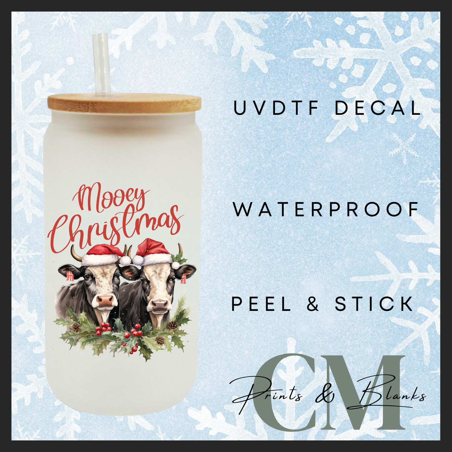 Farm style Christmas uvdtf single transfers (4” / 10cm)