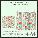 Peppermint Sublimation 20oz tumbler wrap