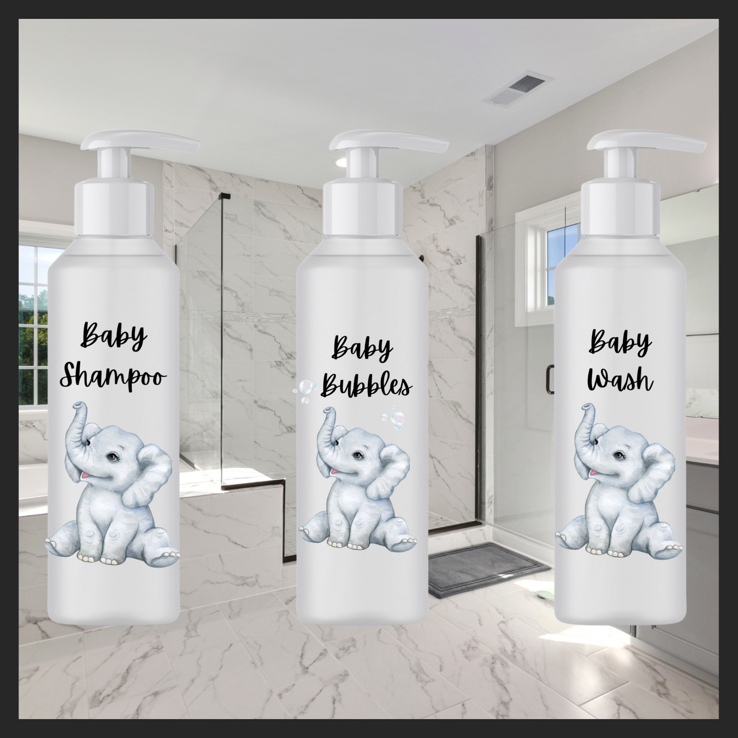 Baby bath bottles Uvdtf single decals (pack of 3) (5.4” / 14cm height)