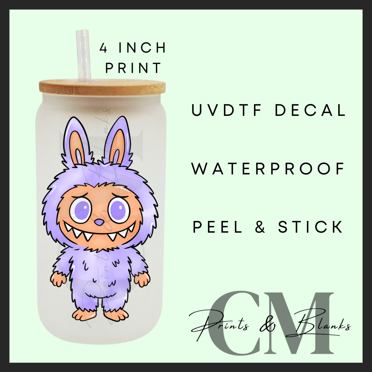 Monsters uvdtf single decal (4”, 10cm)