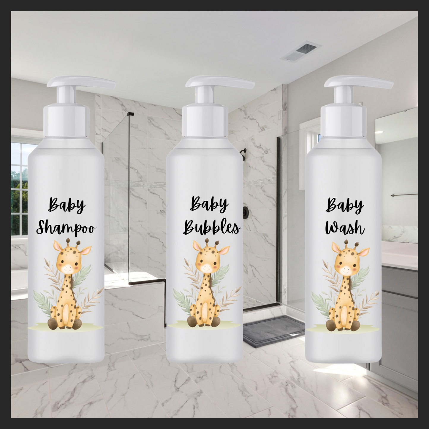 Baby bath bottles Uvdtf single decals (pack of 3) (5.4” / 14cm height)