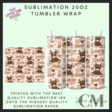 Moo cow Sublimation 20oz tumbler wrap