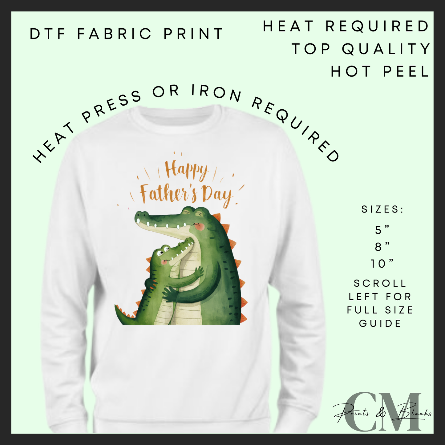 Happy Father’s Day crocodile DTF transfer
