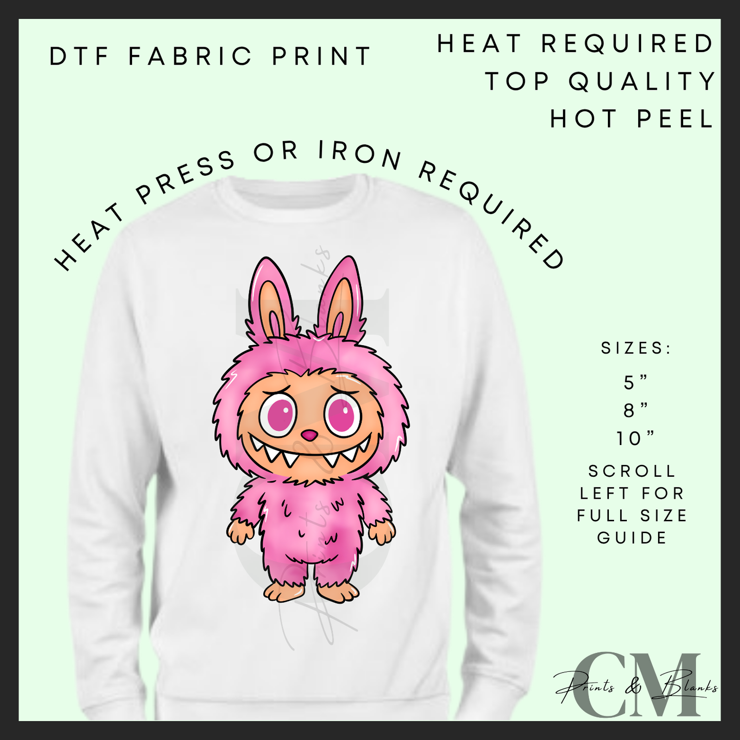 Monsters DTF transfers