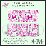 Pink Santa baby 11oz sublimation mug wrap