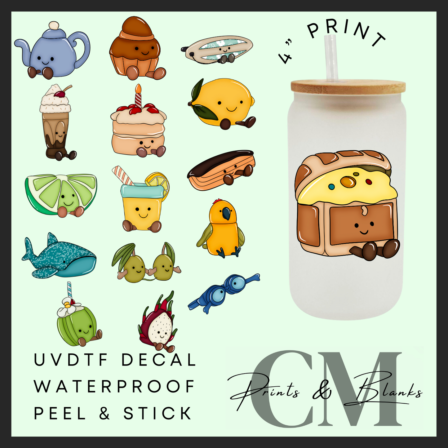 Summer jelly teddy Uvdtf single decals (4”, 10cm)