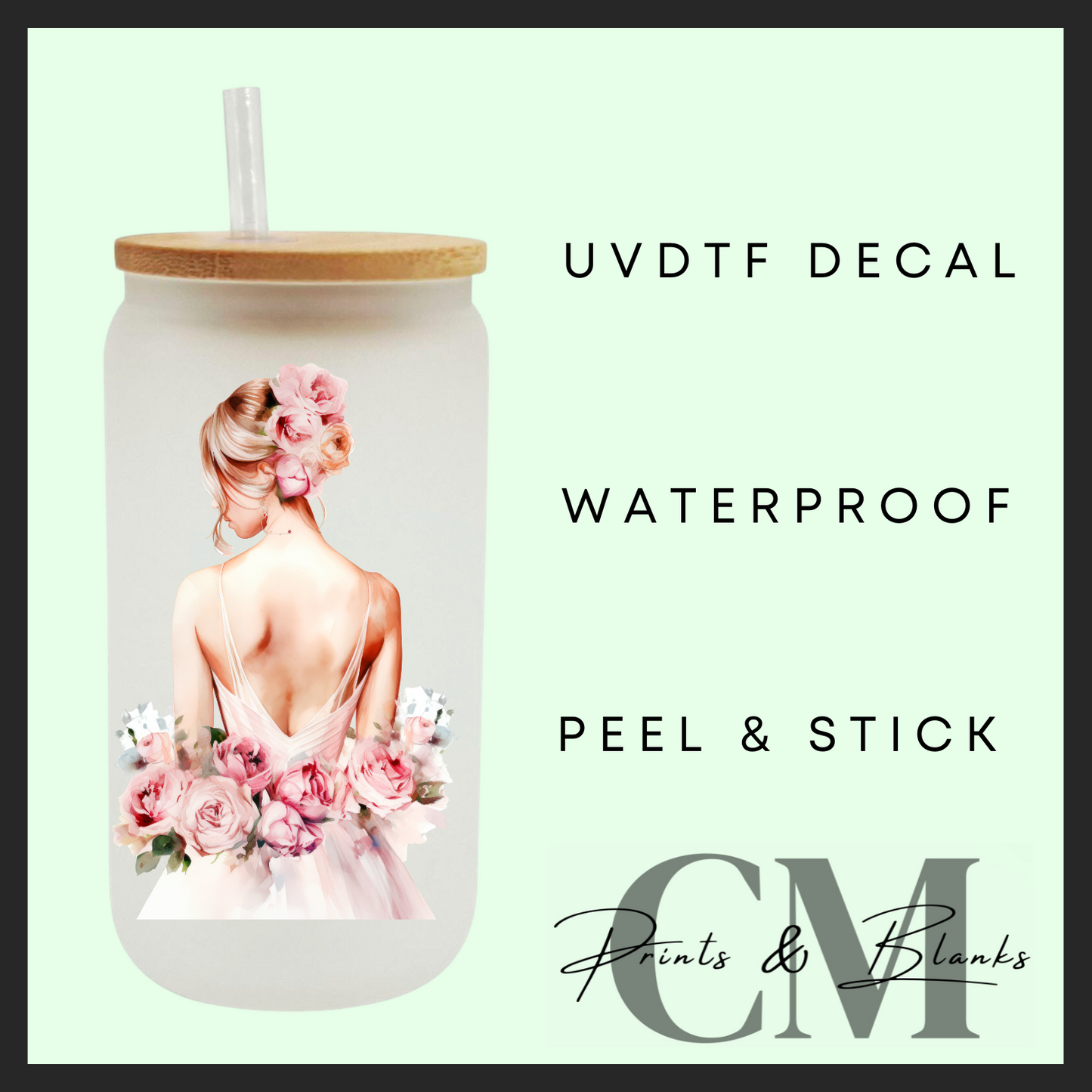 Wedding dress girls uvdtf single decal (4” / 10cm)
