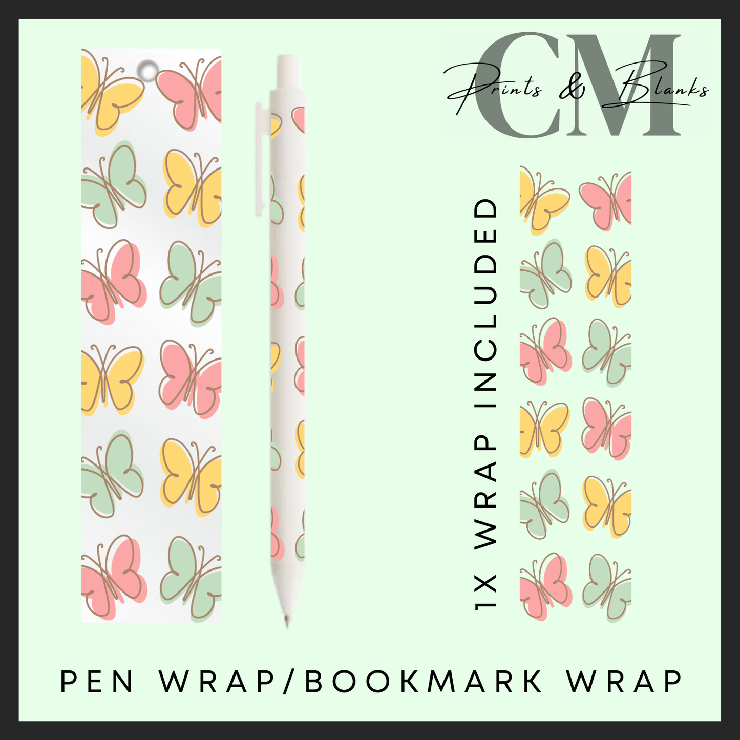 The plant collection bookmark & pen wrap Uvdtf decals