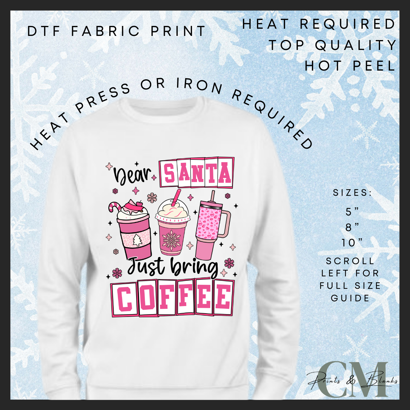 Dear Santa, just bring coffee DTF transfer