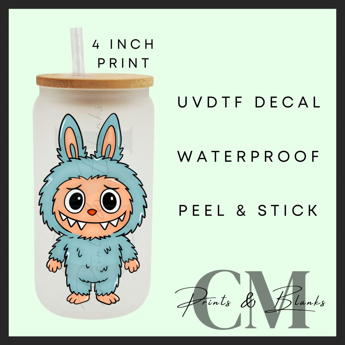 Monsters uvdtf single decal (4”, 10cm)