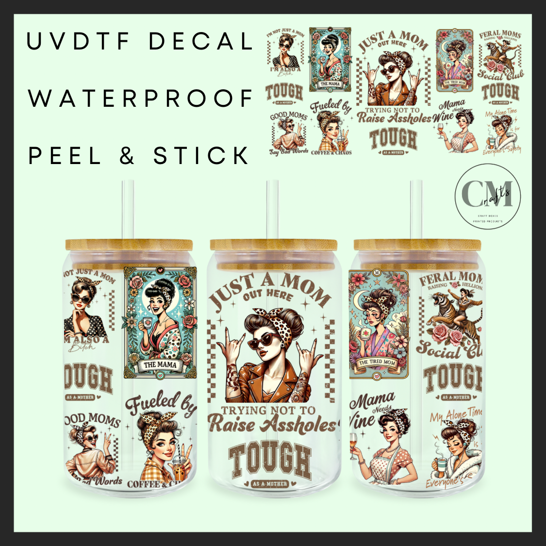 Just a mom out there 16oz Uvdtf wrap