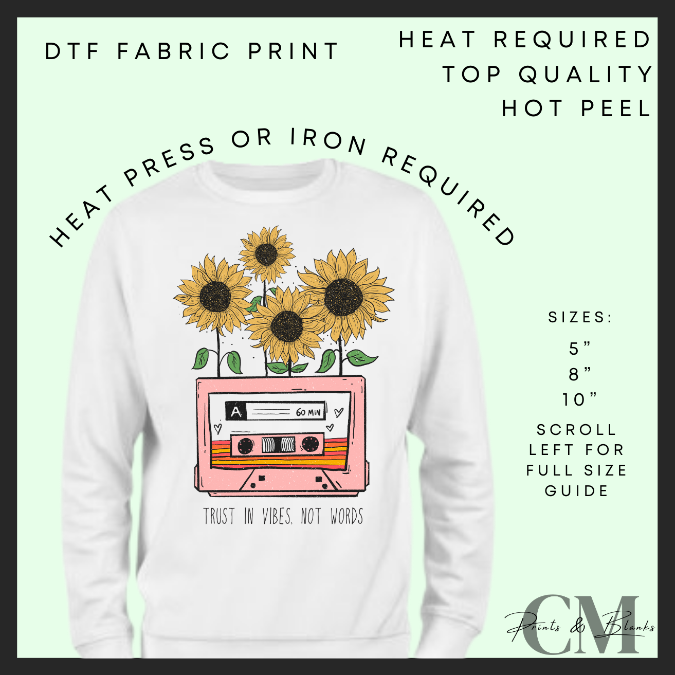 Trust in vibes, not words DTF transfer