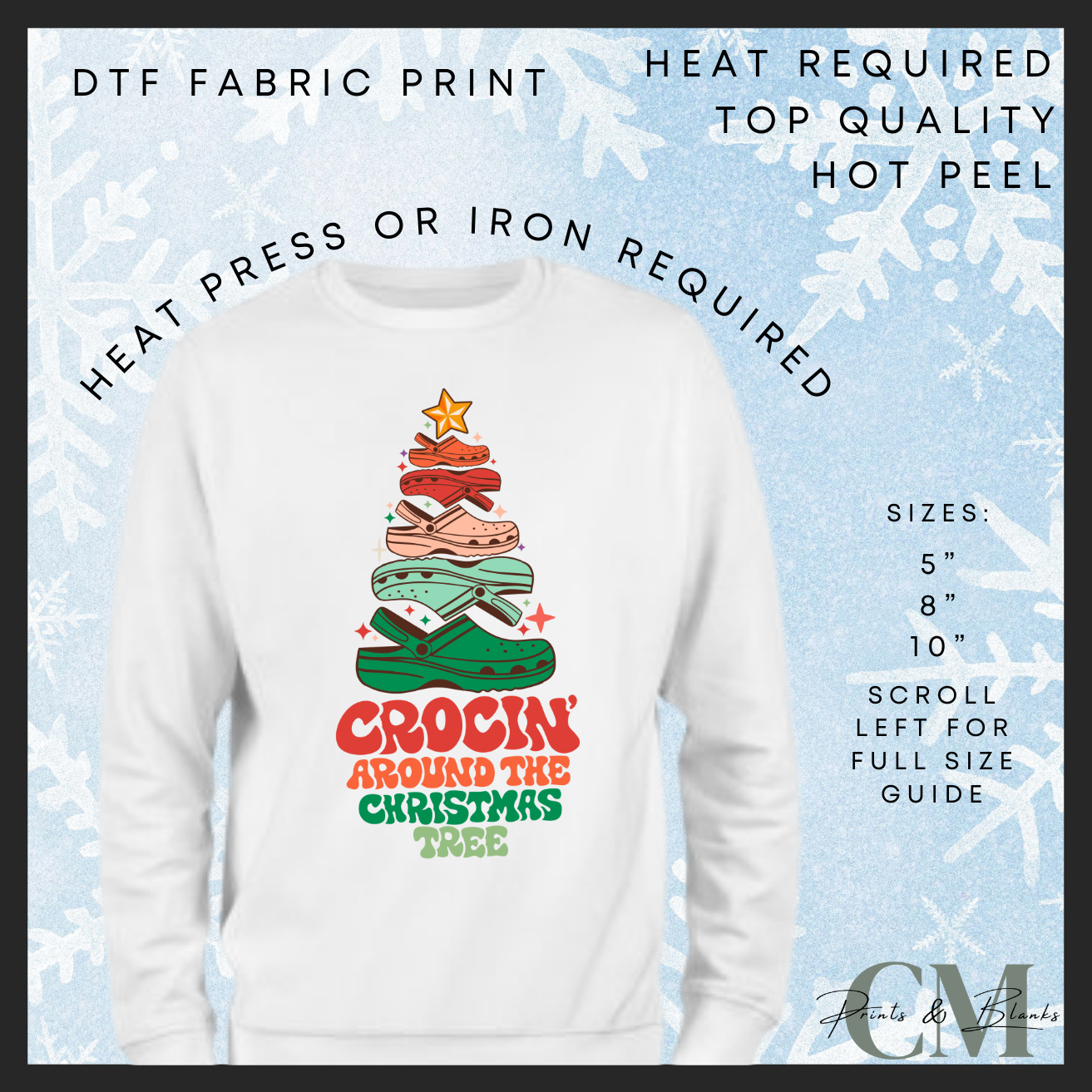Crocin around the Christmas tree DTF transfer