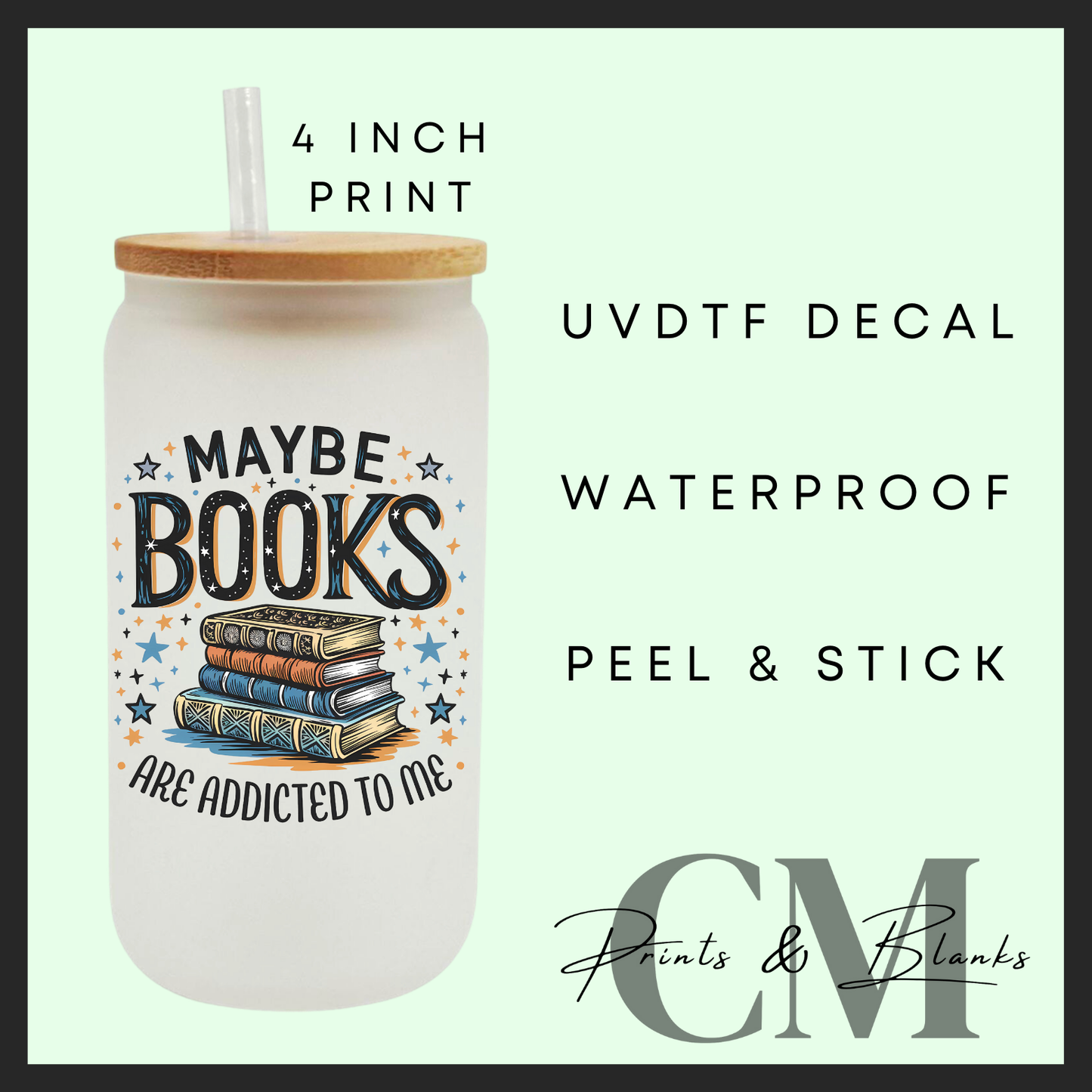 Maybe books are into me Uvdtf single decal (4” / 10cm)