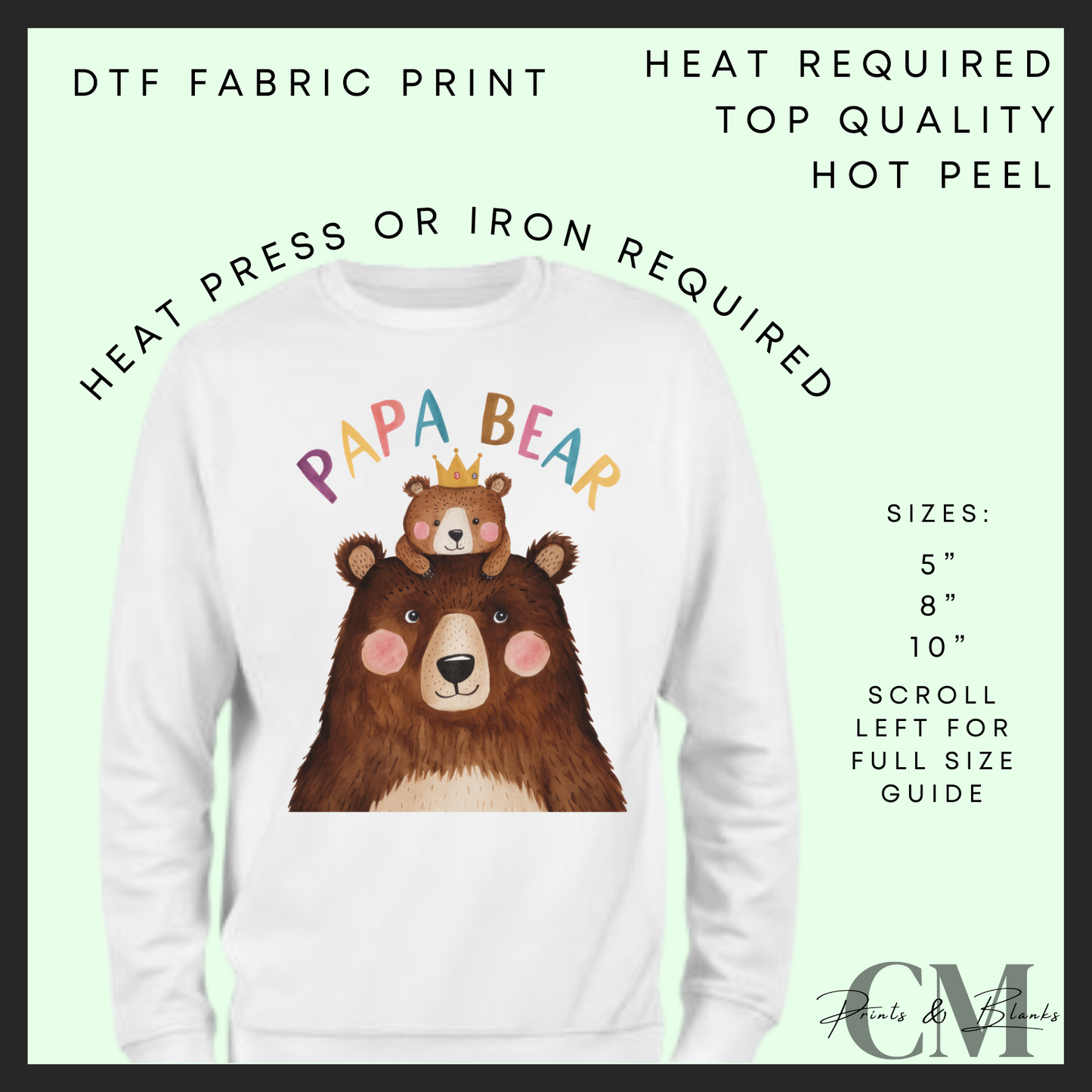 Papa bear Father’s Day DTF transfer