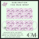 Pink bows 11oz sublimation mug wrap