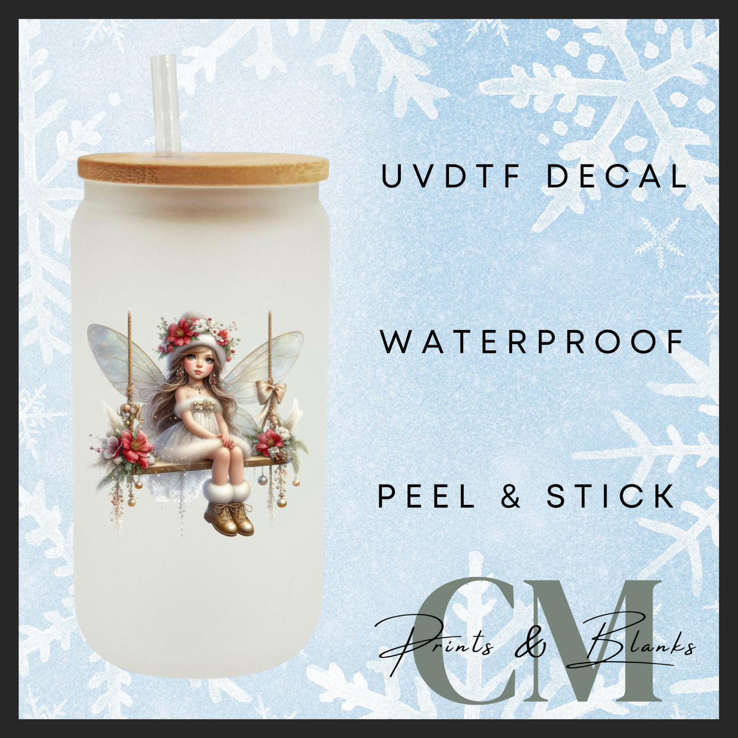 Christmas fairies Uvdtf single transfers (4” / 10cm)