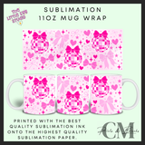 Disco ball bows 11oz sublimation mug wrap