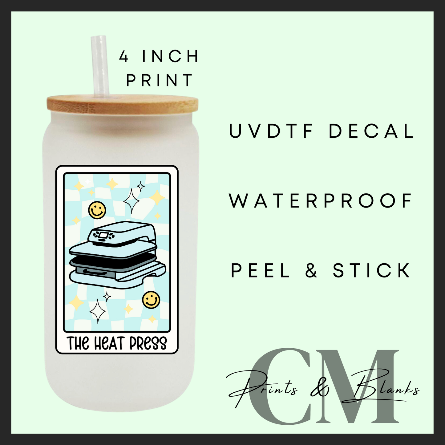 The heat press tarot style Uvdtf single decals (4”, 10cm)