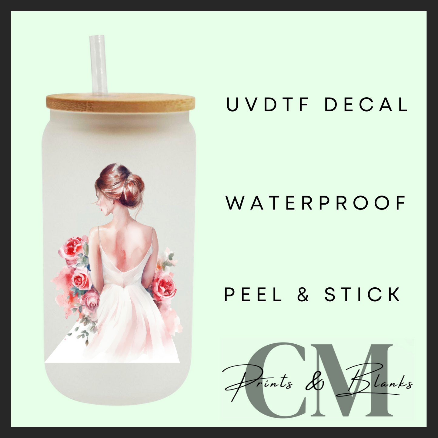 Wedding dress girls uvdtf single decal (4” / 10cm)